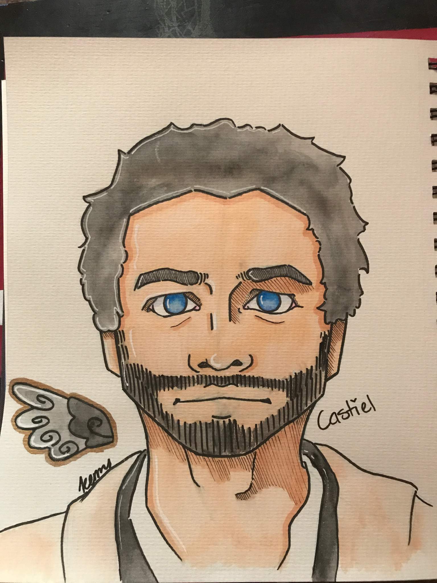 Nice little Castiel Drawing | Supernatural Amino