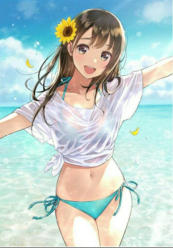 Anime girl bathing suit