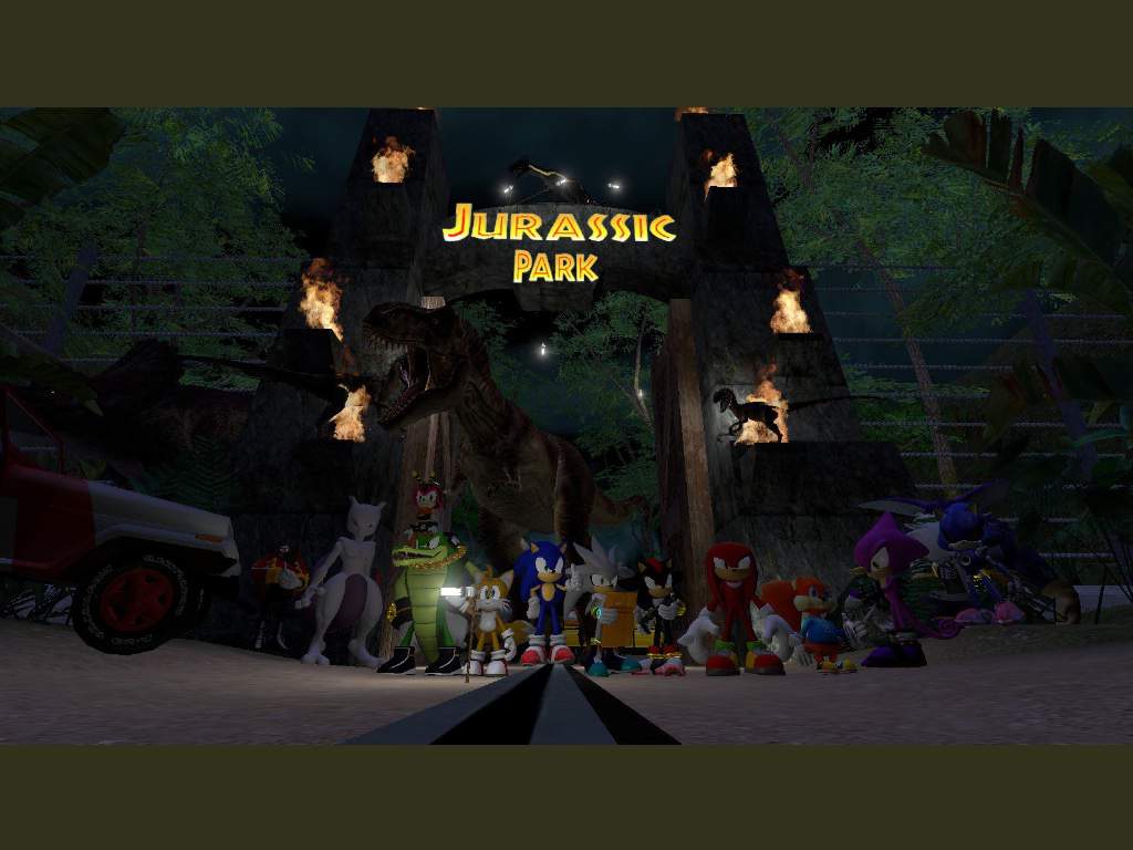 Image result for sonic travels to jurassic park