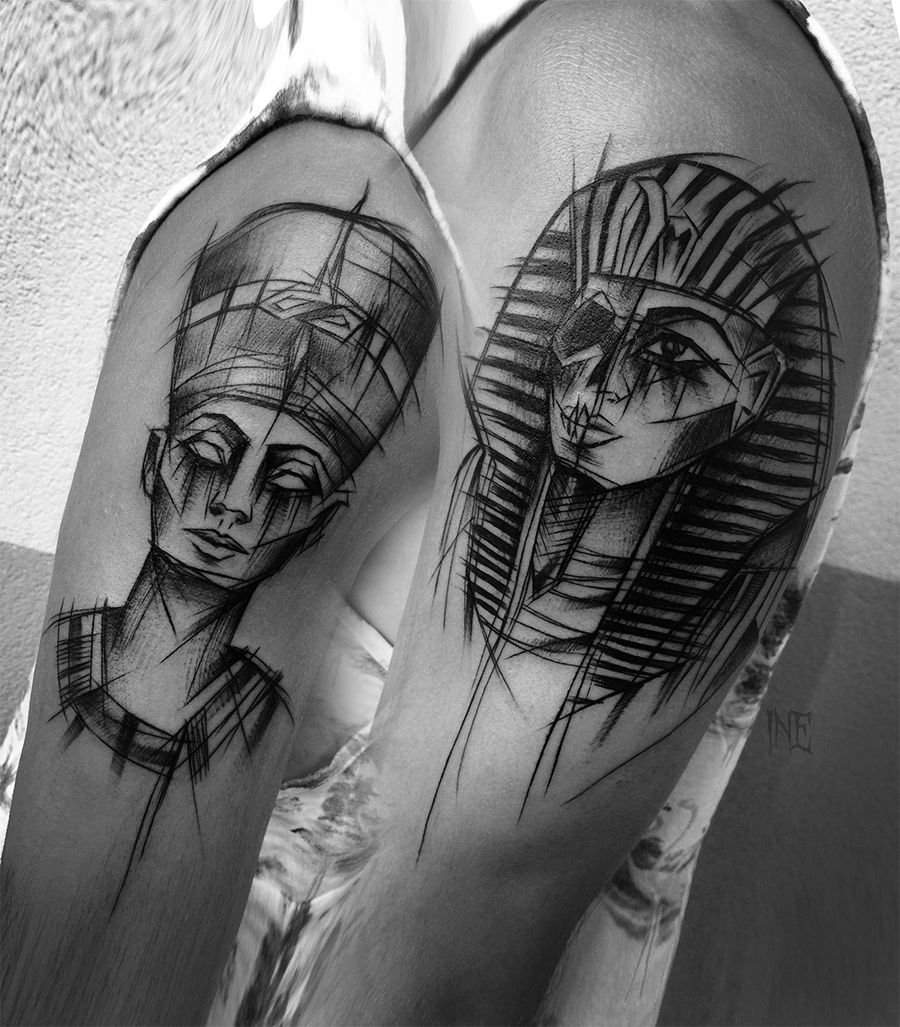 Фараон Тутанхамон реализм эскиз