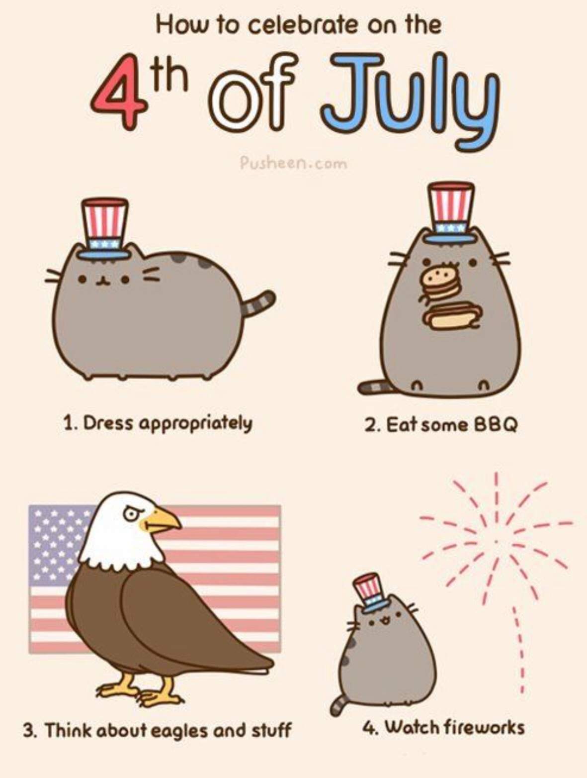 Happy Th Of July Pusheen The Cat Amino Amino