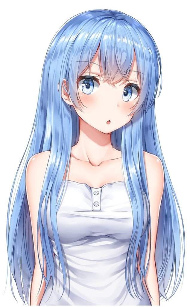 Anime girl with blue hair