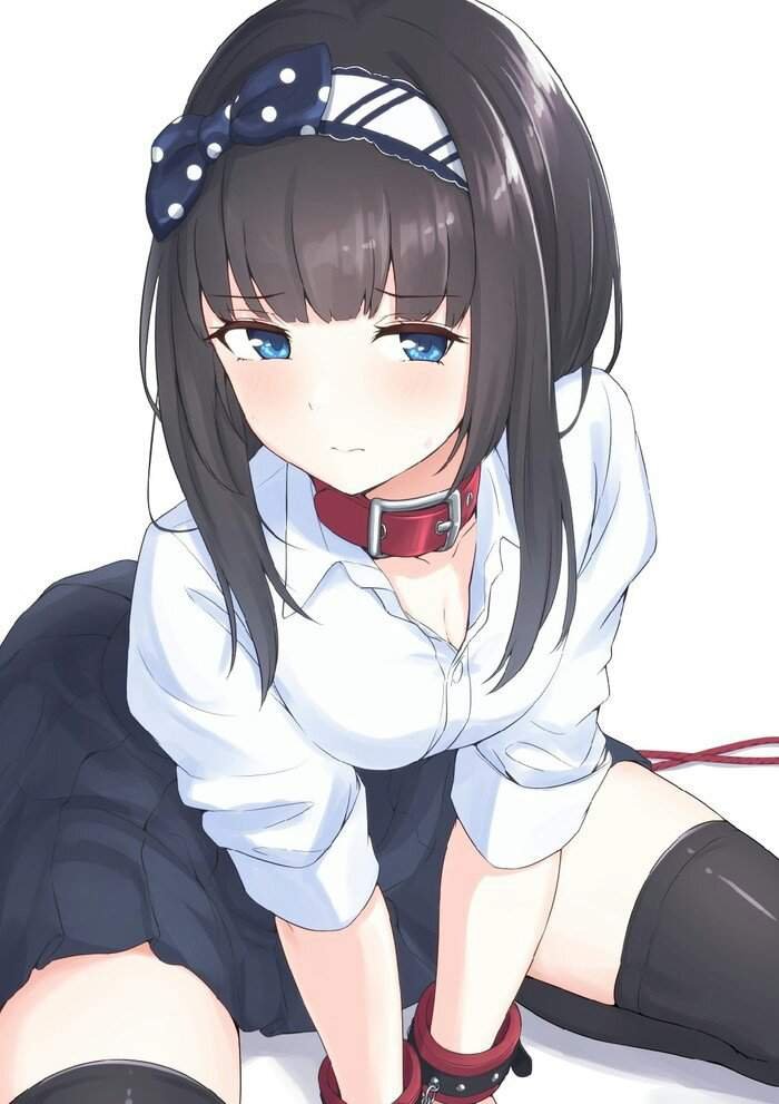 Anime girl with collar