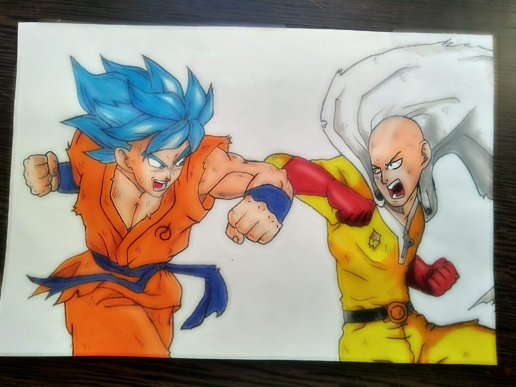 Goku vs saitama | Arte Anime Amino Amino