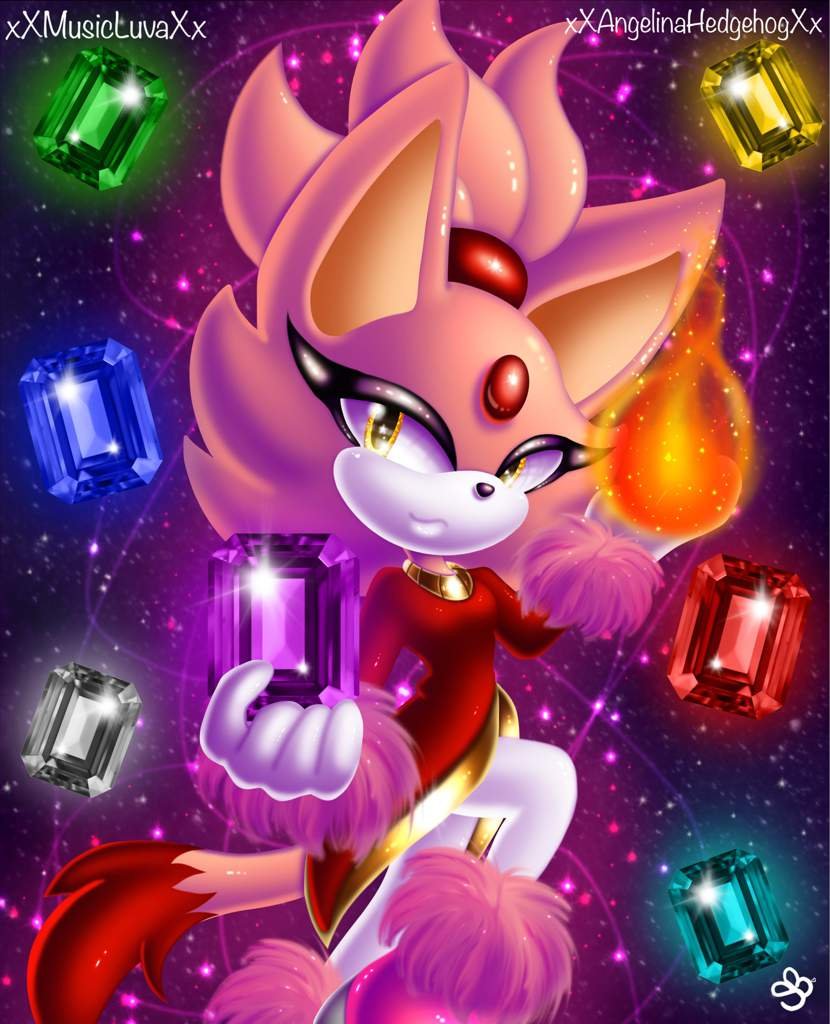 burning blaze the cat and super sonic