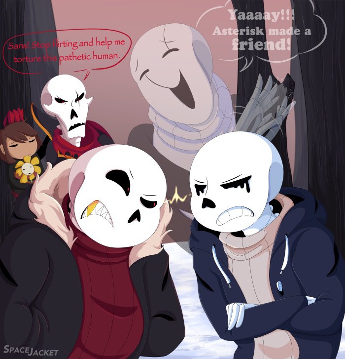 [paraversetale] [underfell] asterisk and gaster meets underfell