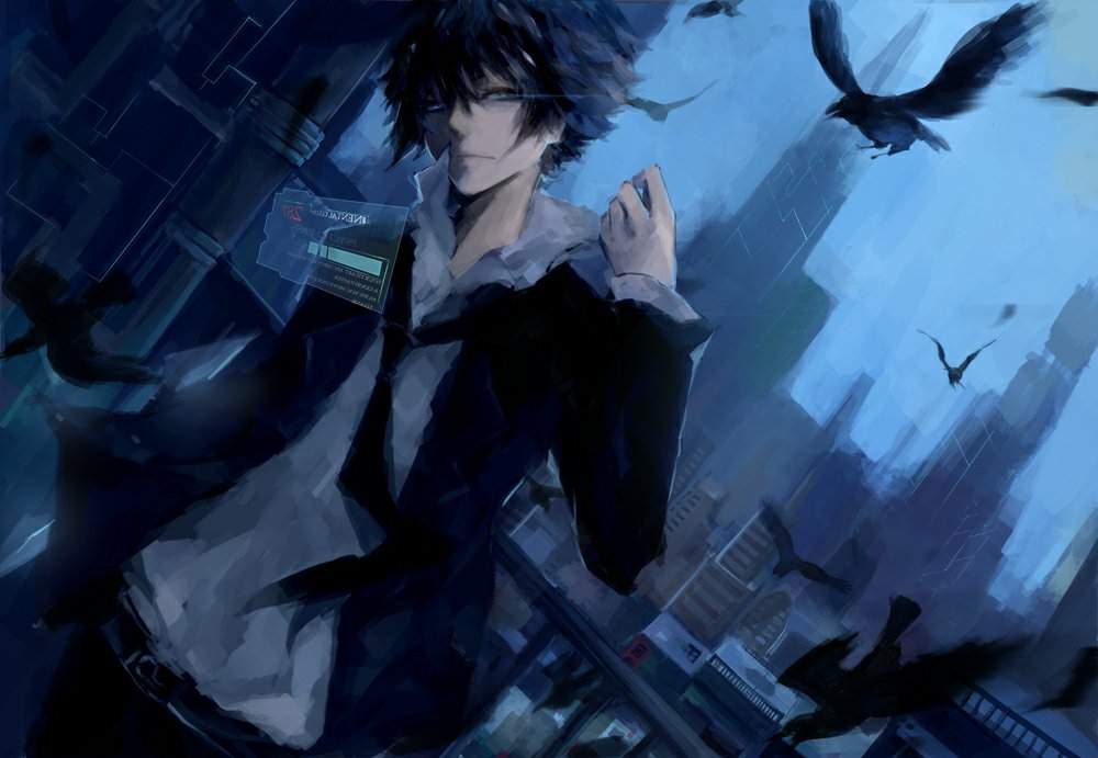 Anime guy with blue eyes