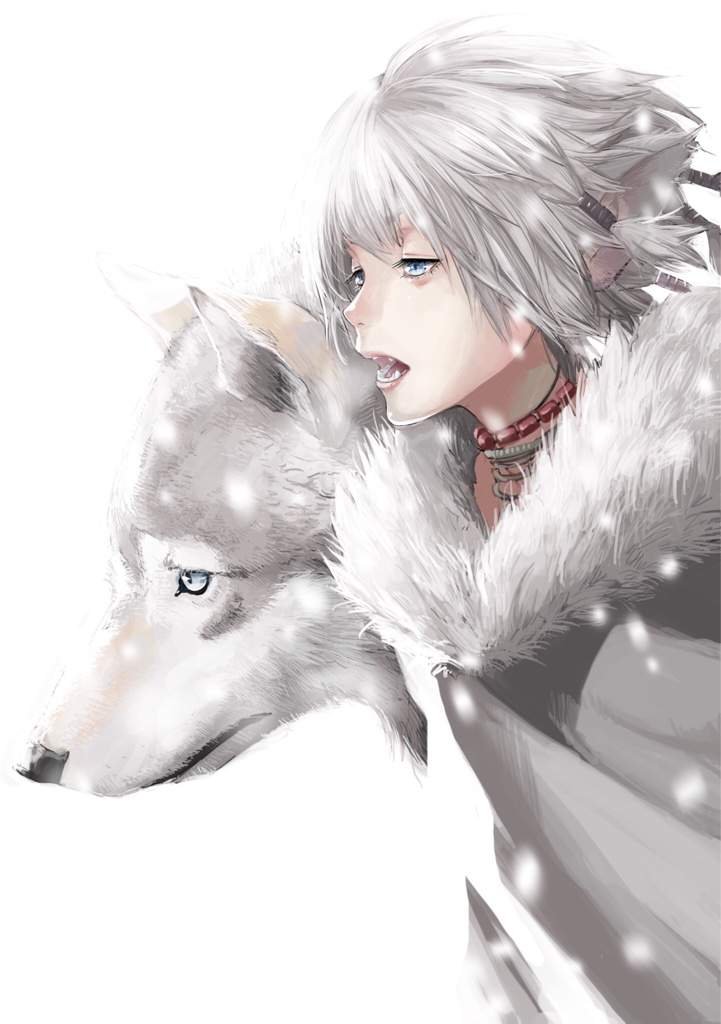 Anime guy with wolf
