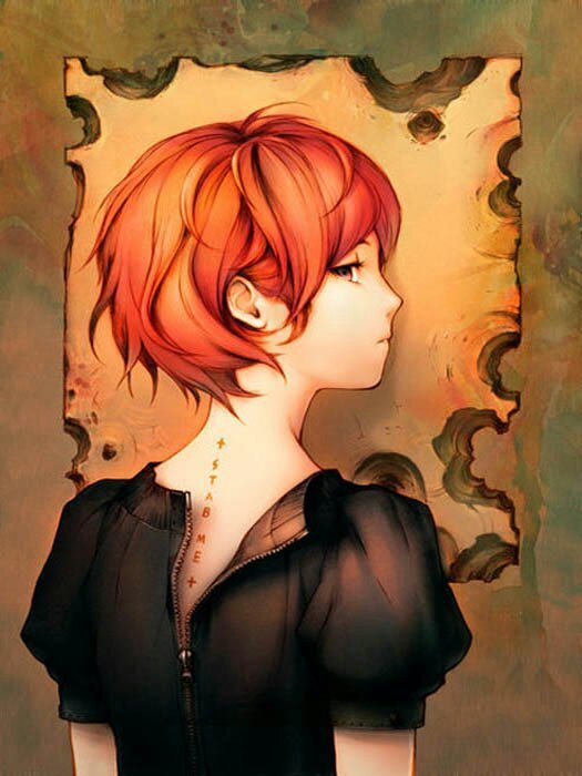 Anime girls with short red hair