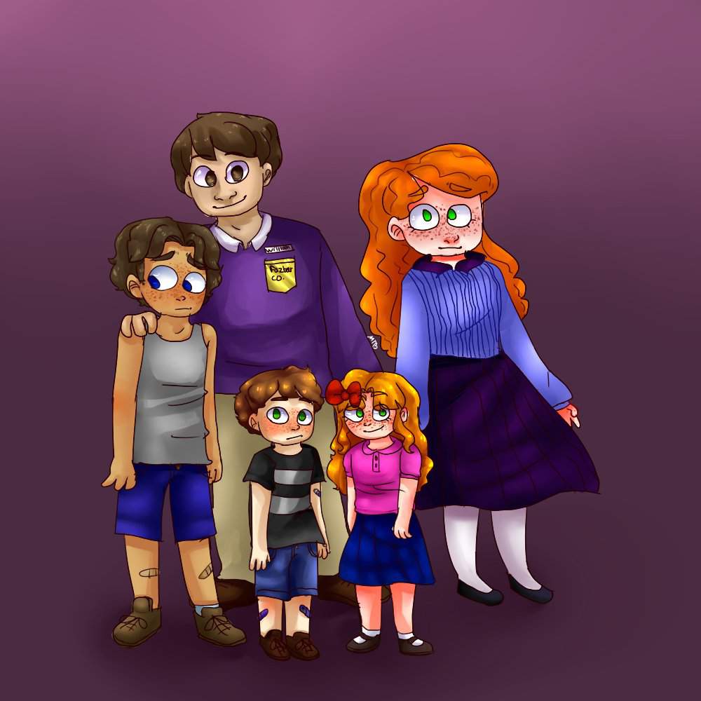 Hewwo bwoskis I made an Afton family art uwu I hate my William over all, hi...