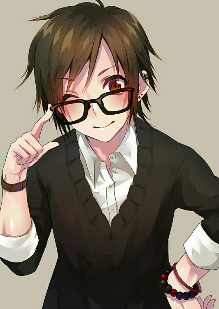 Anime guy with glasses and brown hair