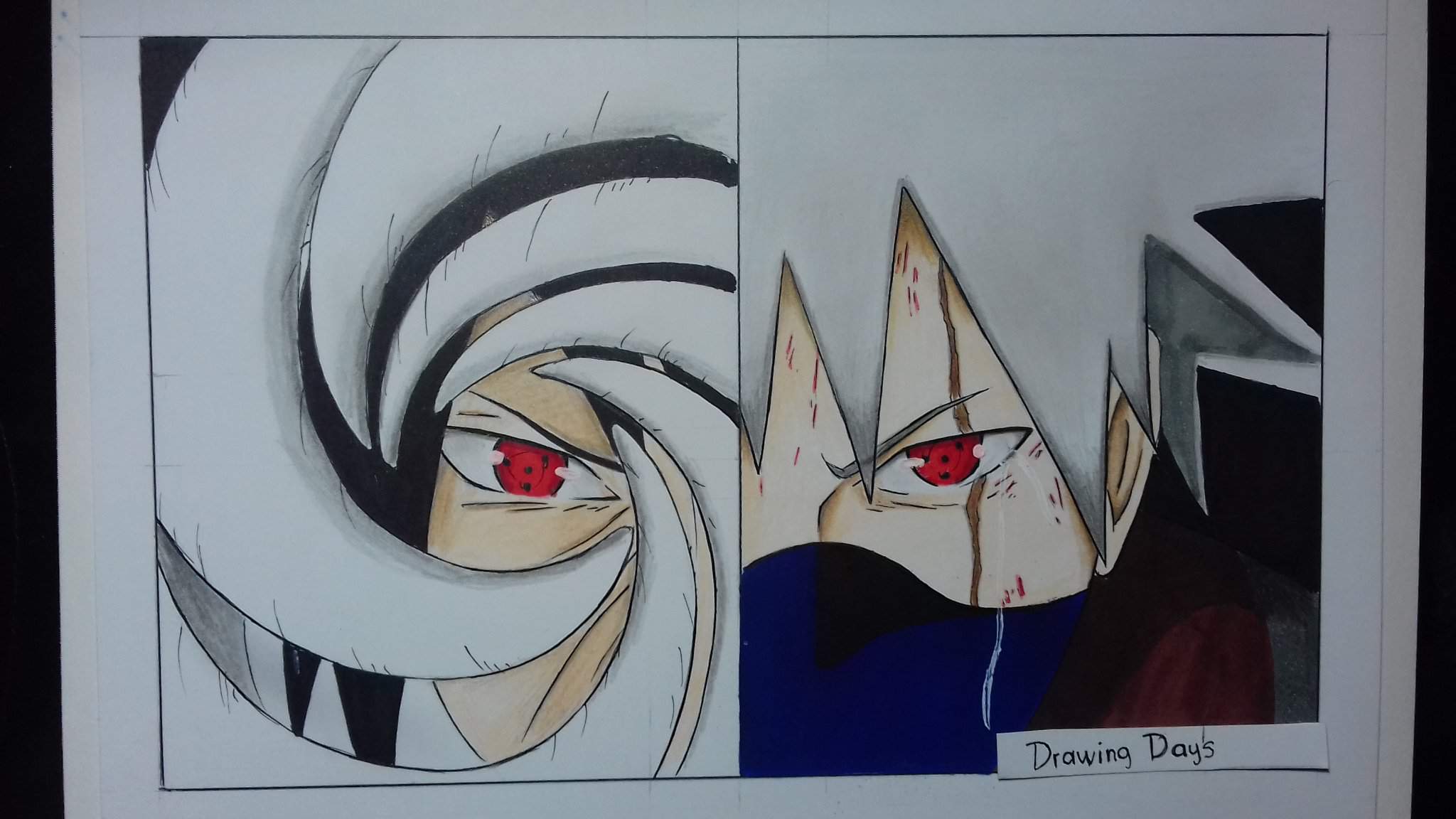 Mangekyo Sharingan Óbito y Kakashi Arte Anime Amino Amino