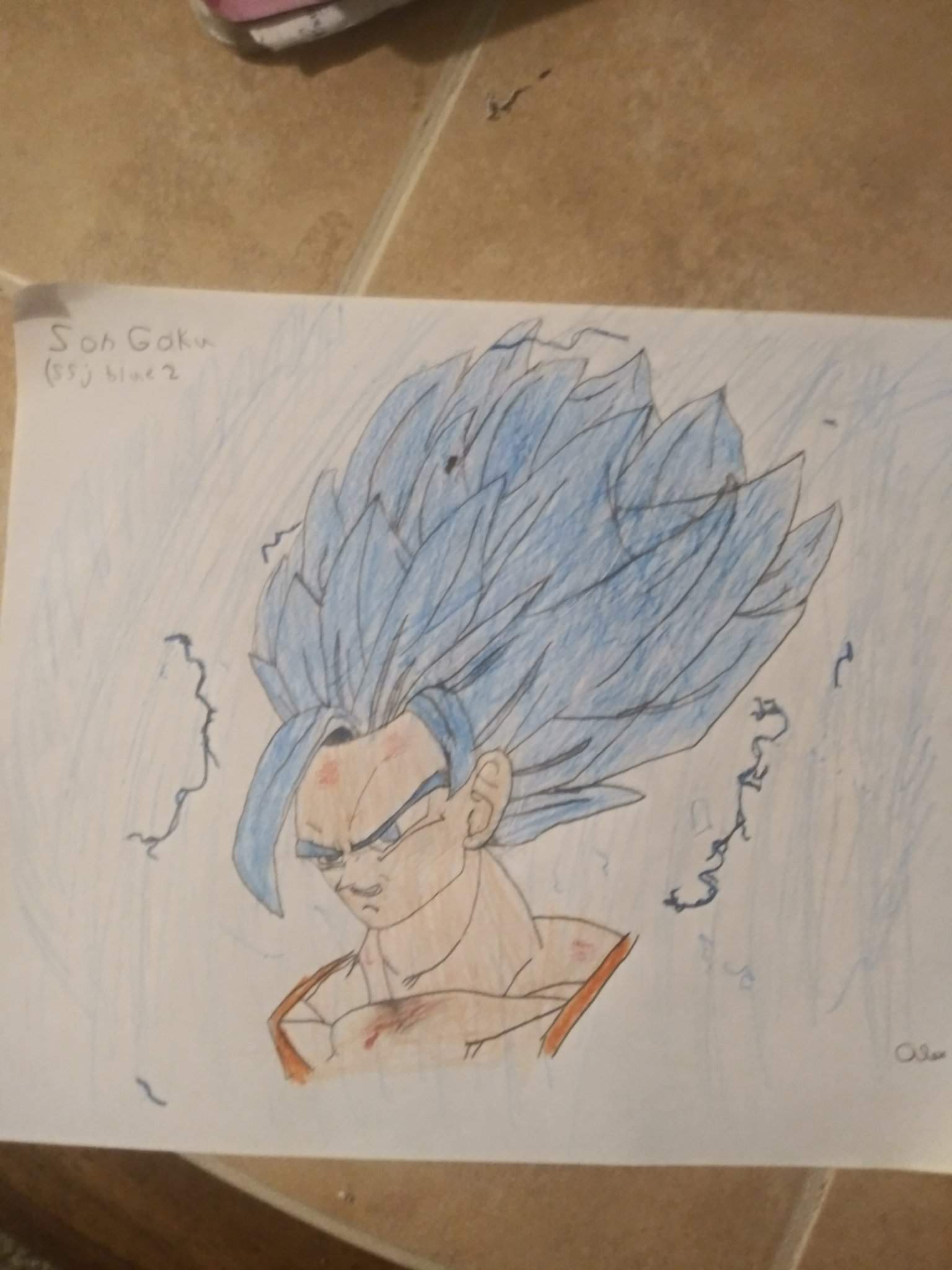 Goku Super Saiyayin Blue Dibujado Por M Ojala Existiera La