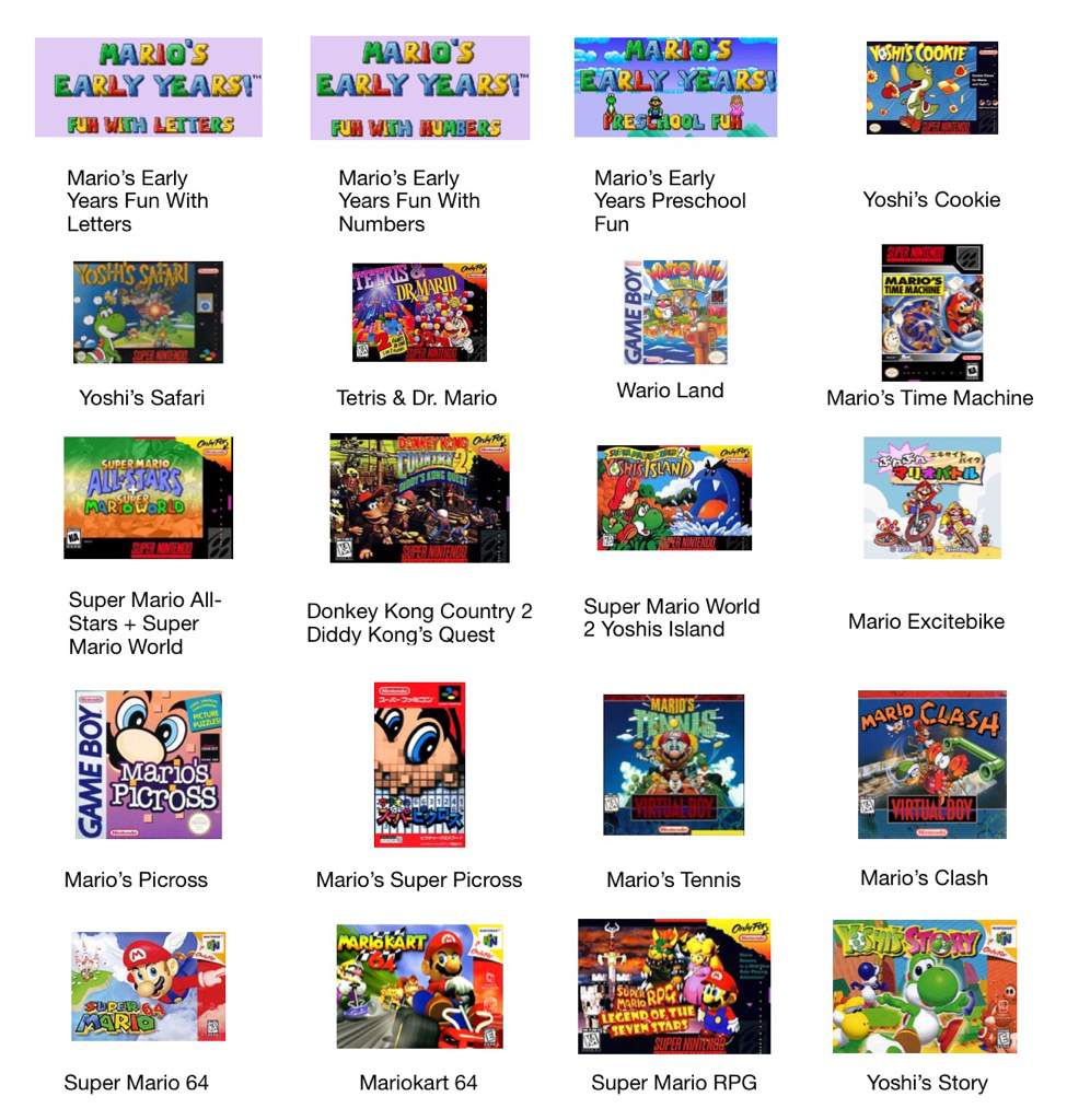 list of mario games