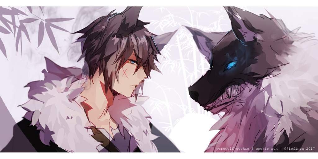 Anime guy with wolf