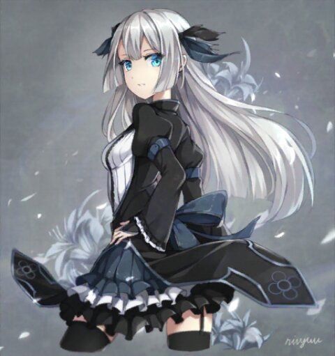 Anime girls with white hair and blue eyes