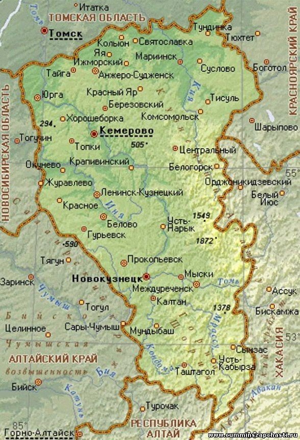 Карта тайги кемеровской области