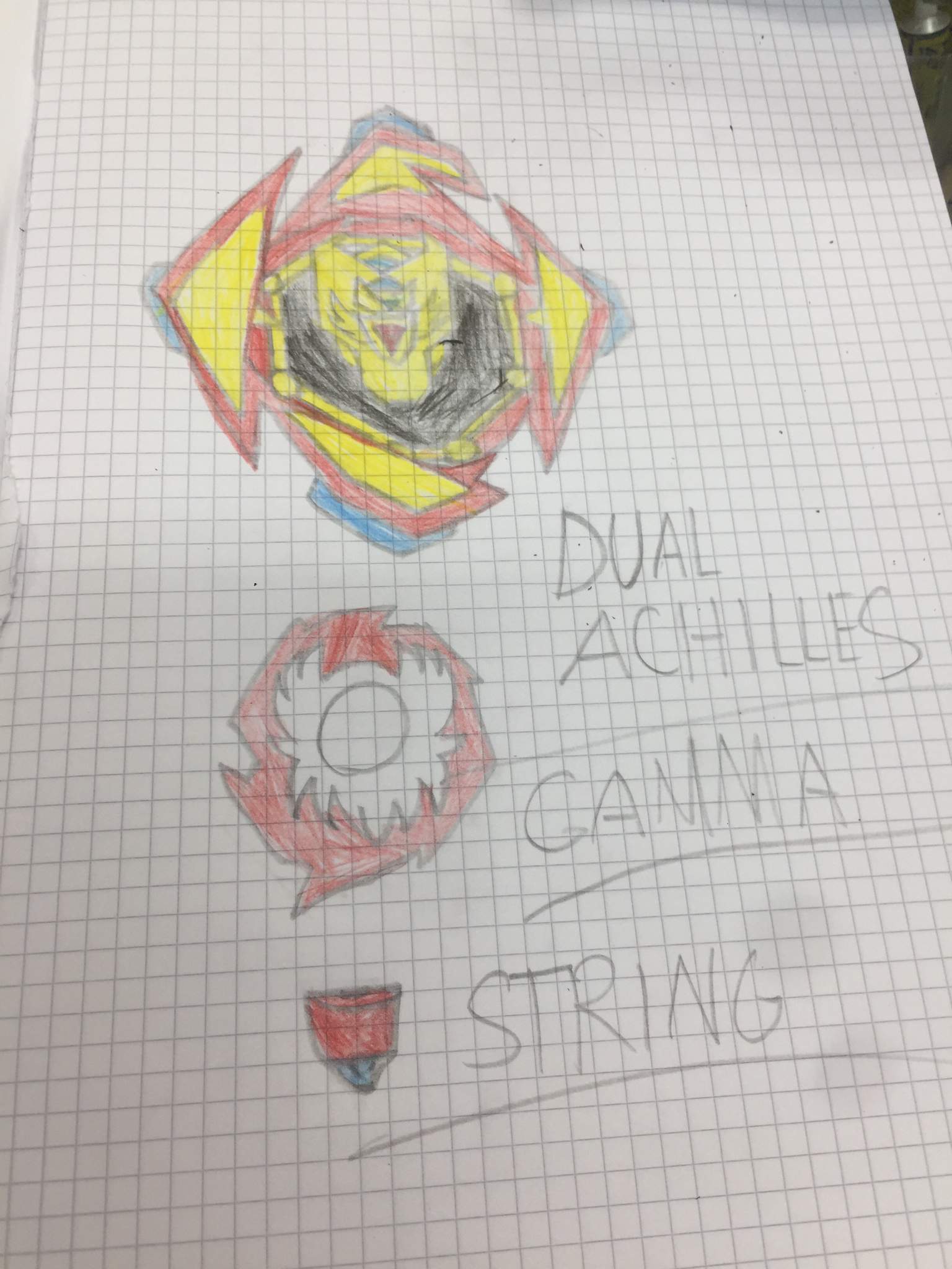 DUAL ACHILLES DRAWING | Beyblade Amino