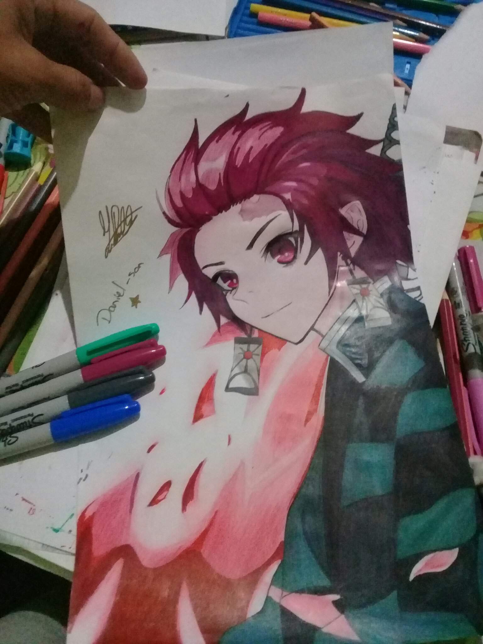 Dibujando a Tanjiro kamado | •Dibujos y Animes• Amino