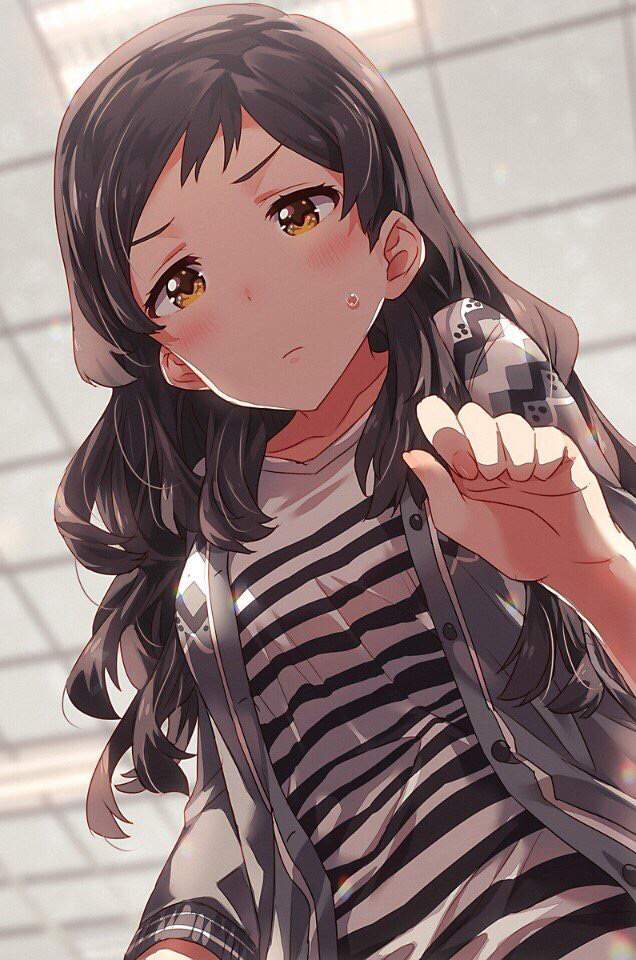 Anime girls with black hair and brown eyes