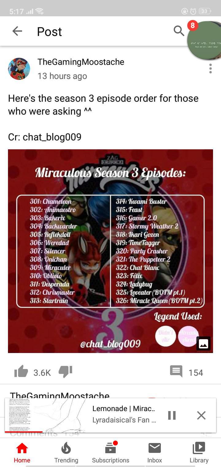 miraculous season 3 episode list in order