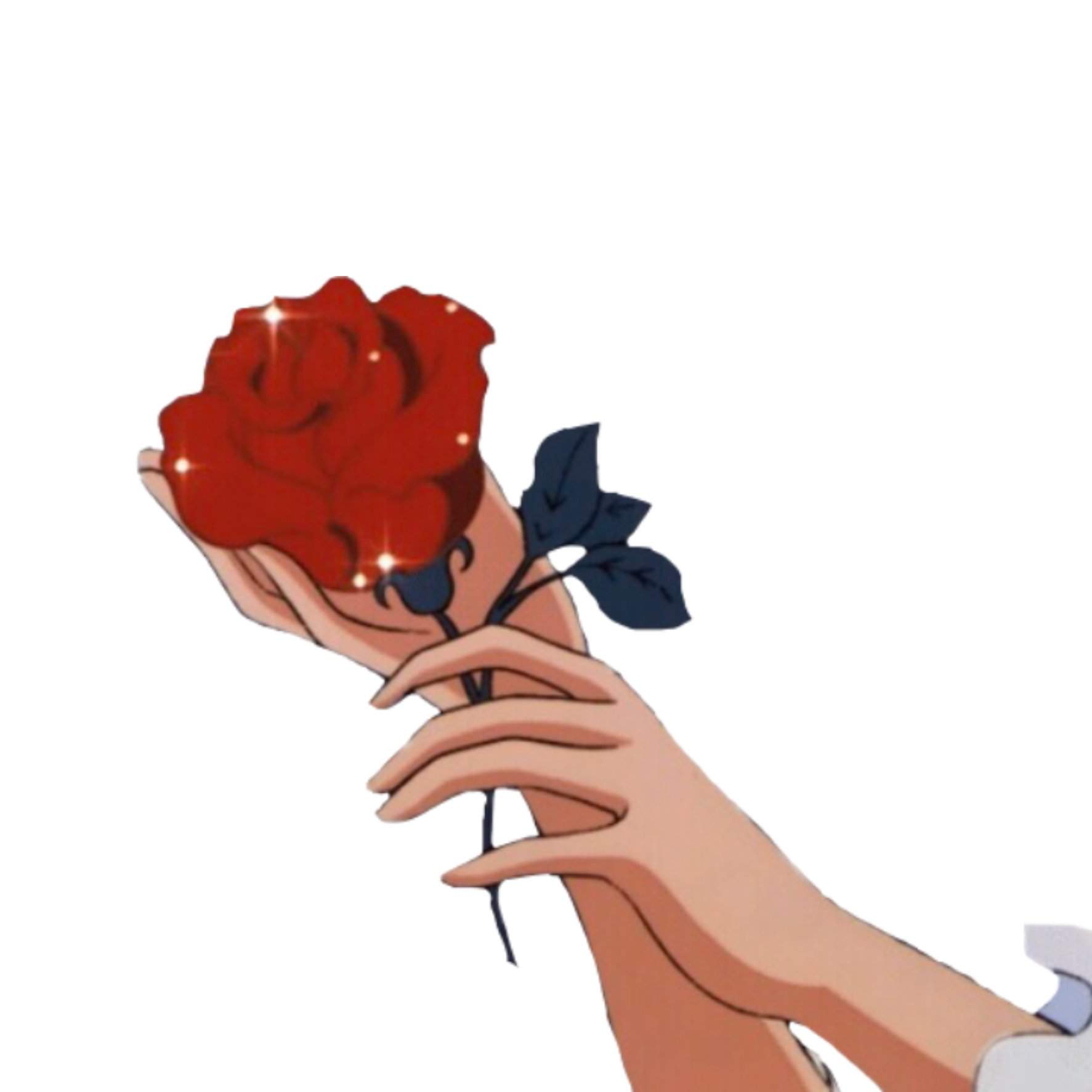 Аниме с розой в руках