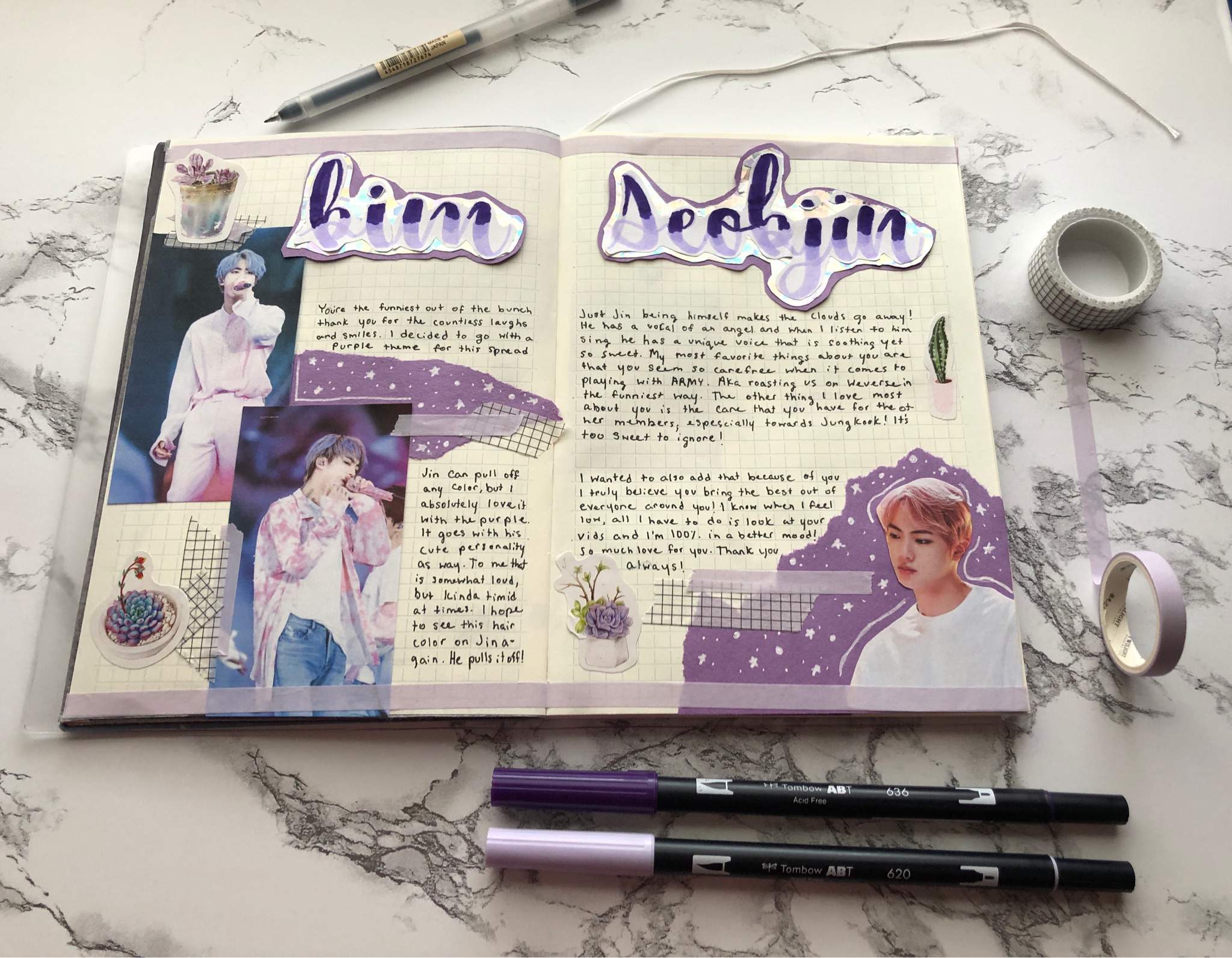 Jin Purple Theme Journal Spread Army S Amino