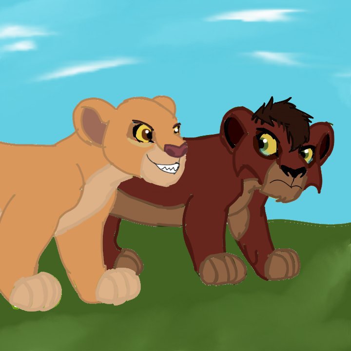 the lion king kovu and kiaras cubs