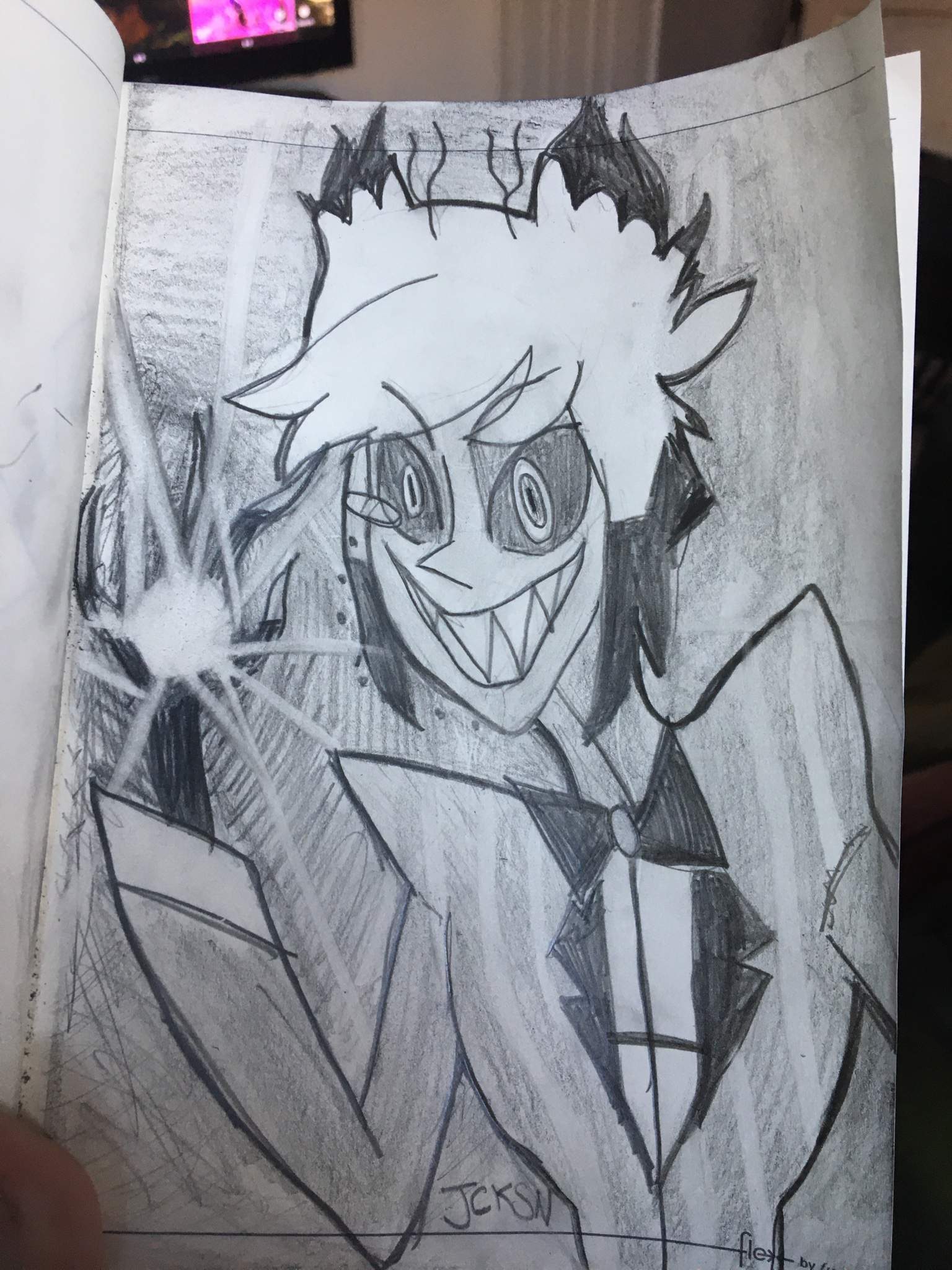 My First Alastor Drawing 🍓 Hazbin Hotel Official Amino