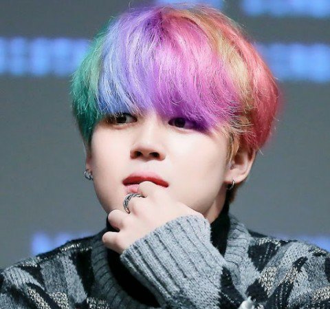 Jimin with rainbow hair!! | ARMY's Amino