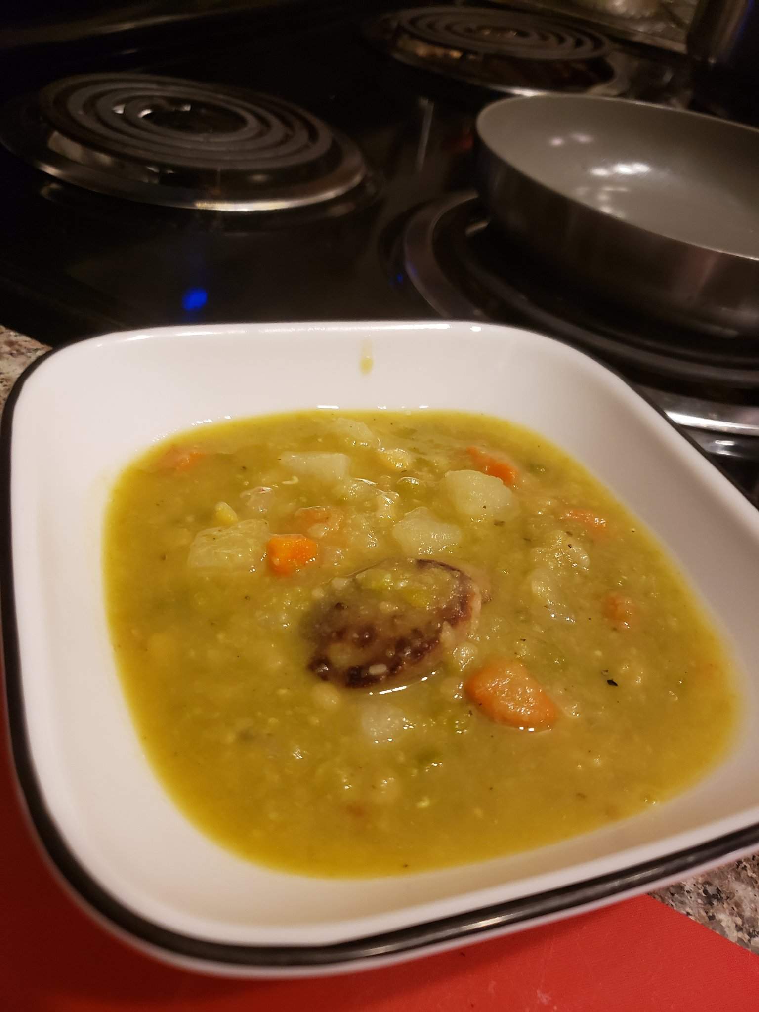 Split Pea and Sausage Soup | Vegan Amino