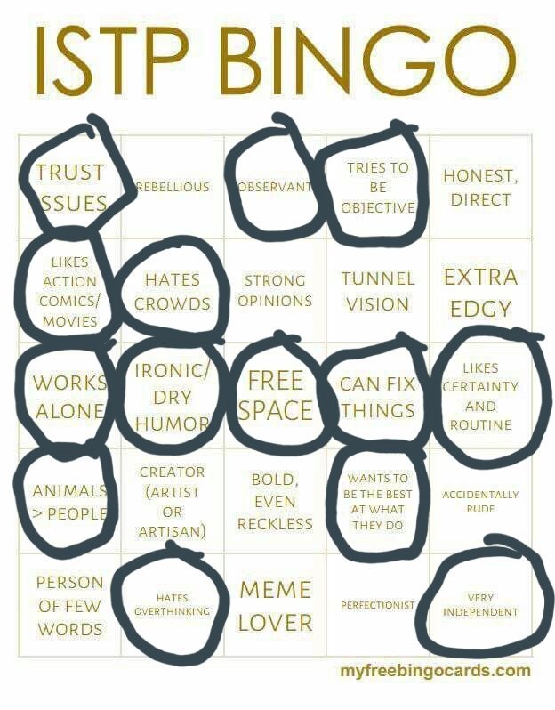 Istp Bingo Infp Amino