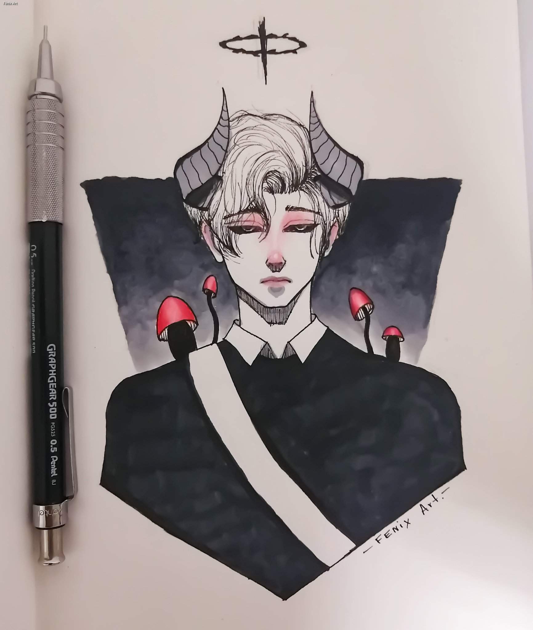 Arriba Imagen Dibujos De Demonios Con Alas A Lapiz Mirada Tensa