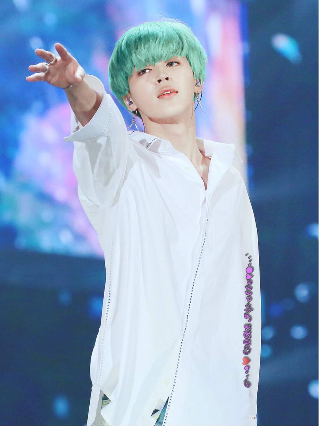 Jimin With Mint Green Hair Color K Pop Amino