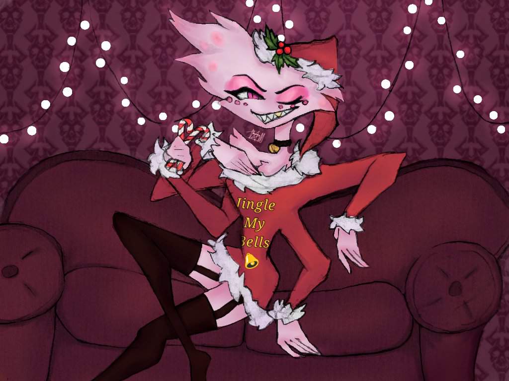 ��Angel Dust Merry Christmas�� Digital color and pencil drawing  Hazbin Hotel (official) Amino