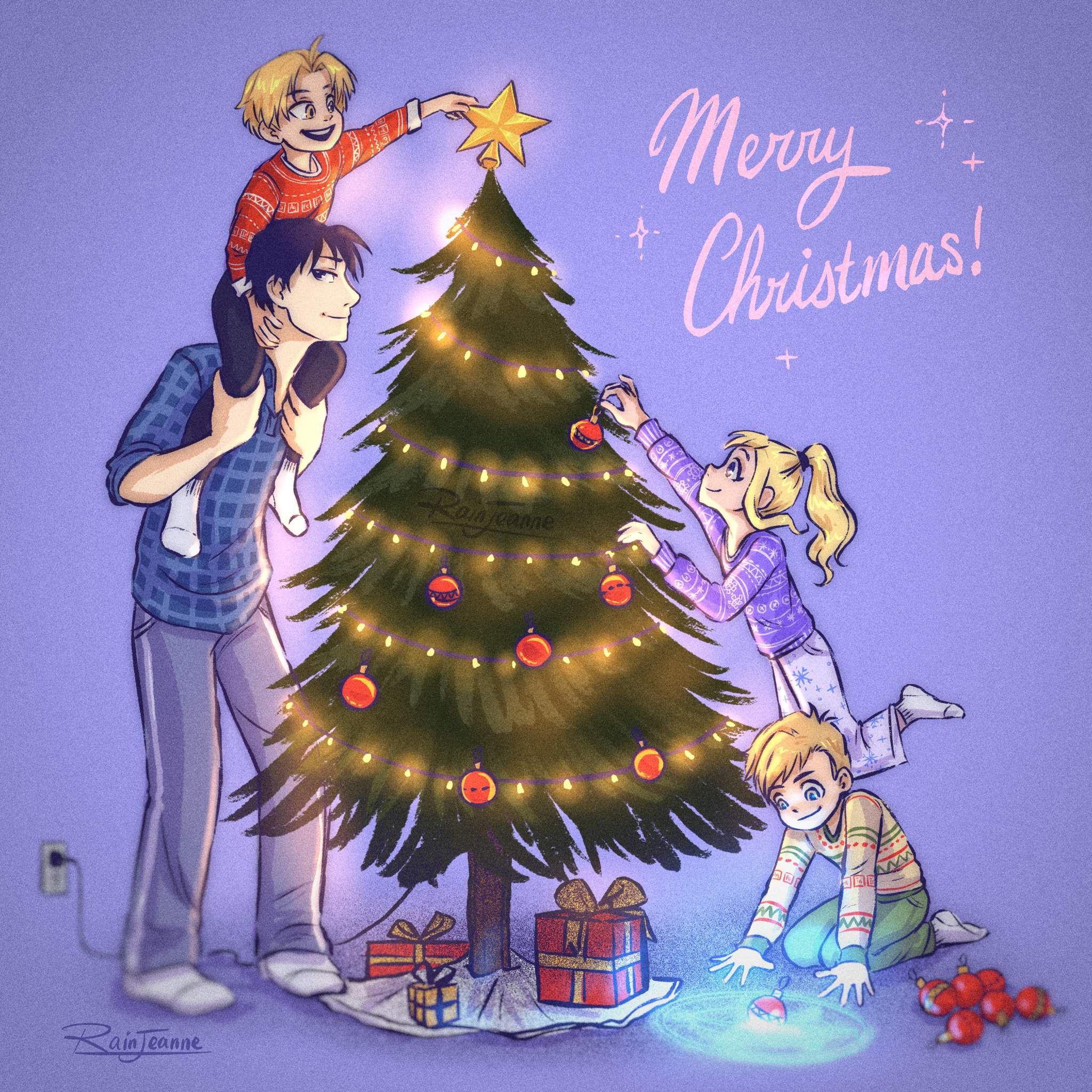 🎄 FMA family decorating the Christmas tree | Anime Amino