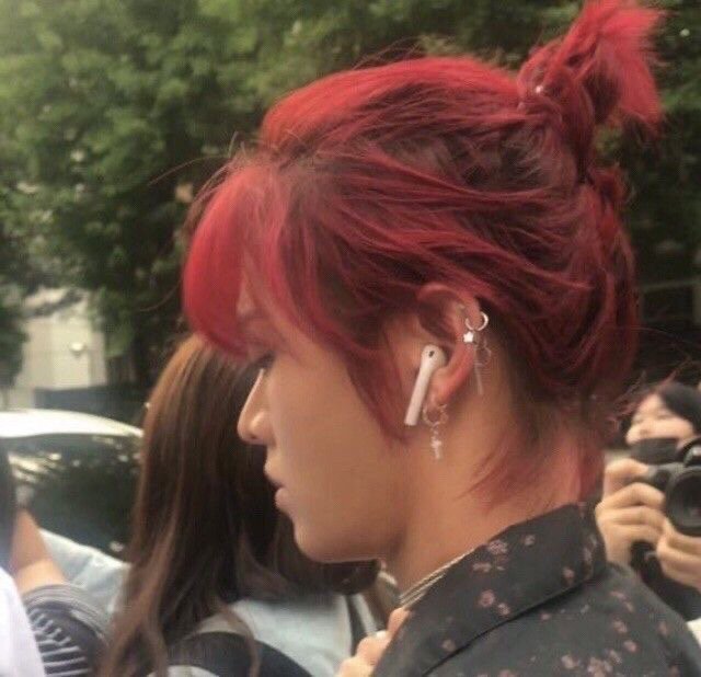 I Hate A Man With Red Long Hair Ear Piercing And Ponytail Except