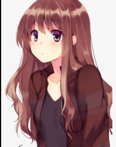 anime girl with dark brown hair and hazel eyes