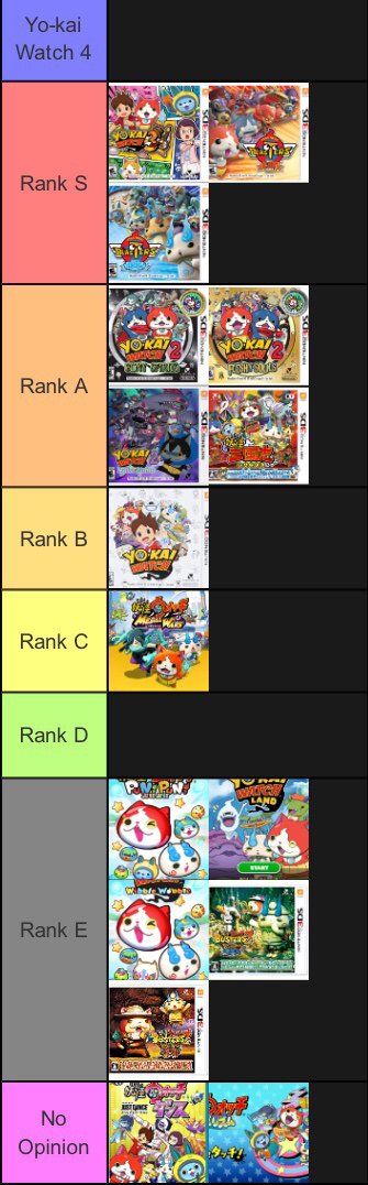 My Yo Kai Watch Games Tier List Yo Kai Watch Amino