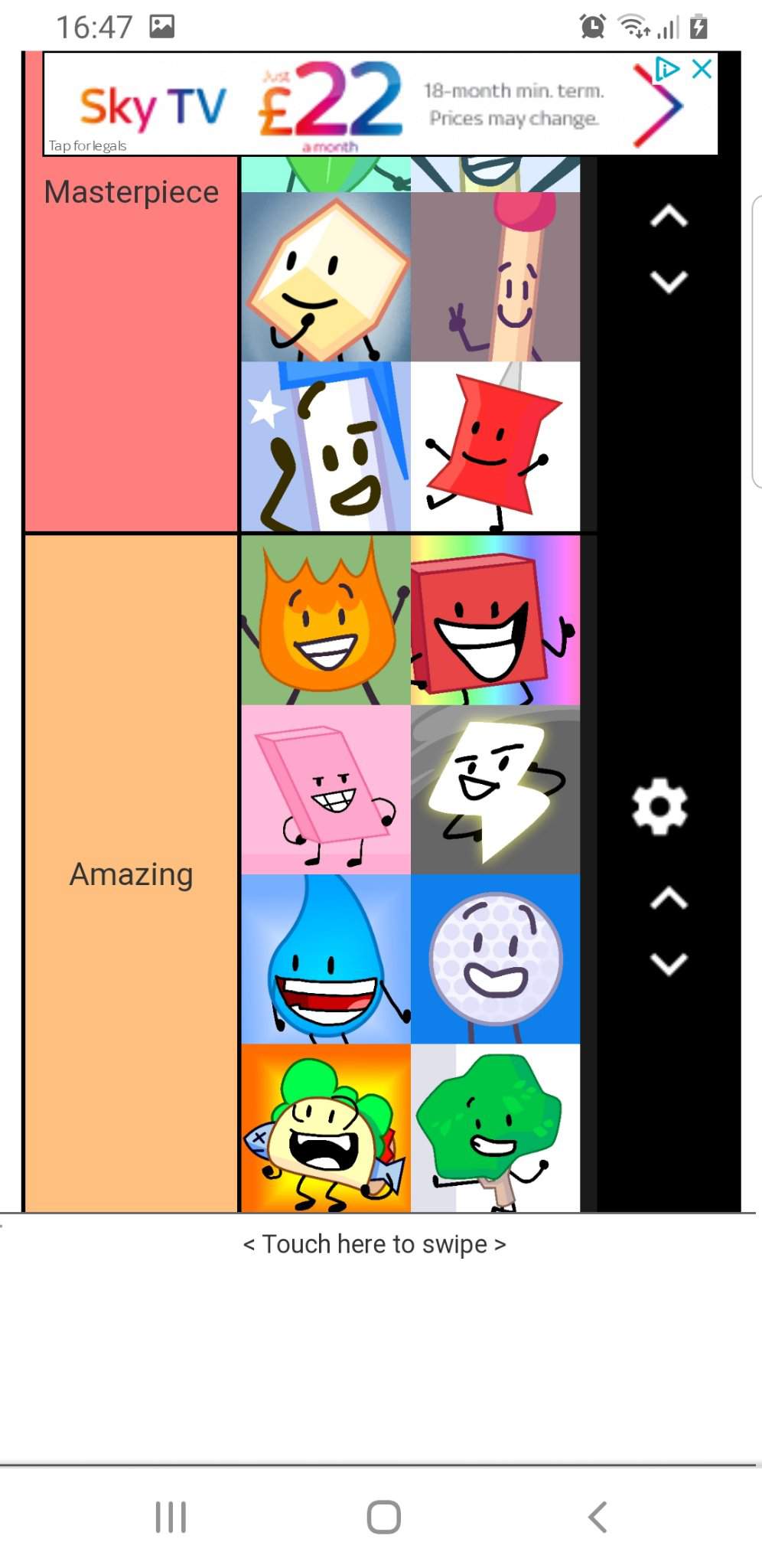 BFB Tier List | BFDI💖 Amino