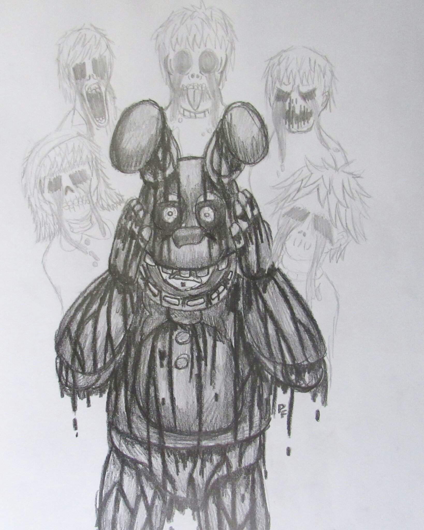 Mi Dibujo De William Afton Muriendo Dentro Del Traje De Springbonnie