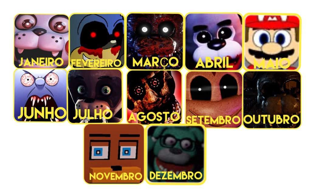 Calendario FnaF Fangames Five Nights at Freddys PT/BR Amino