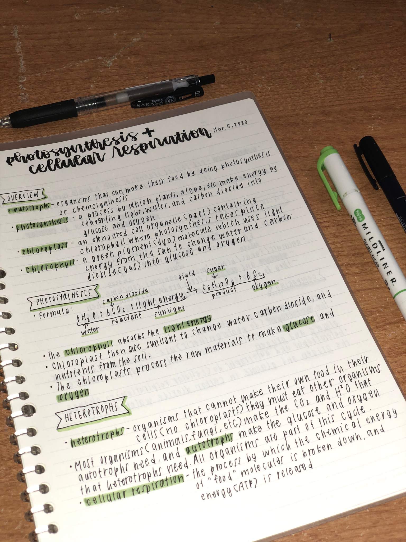 Science Notes: Photosynthesis And Cellular Respiration 