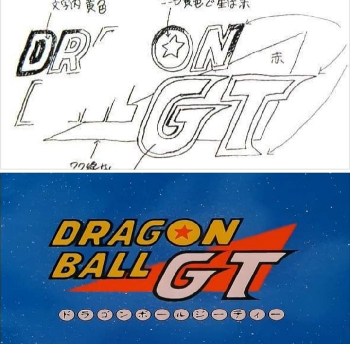 Esboços Originais De Akira Toriyama Para A Criação Do Logo De Dragon Ball Gt Dragon Ball 6942