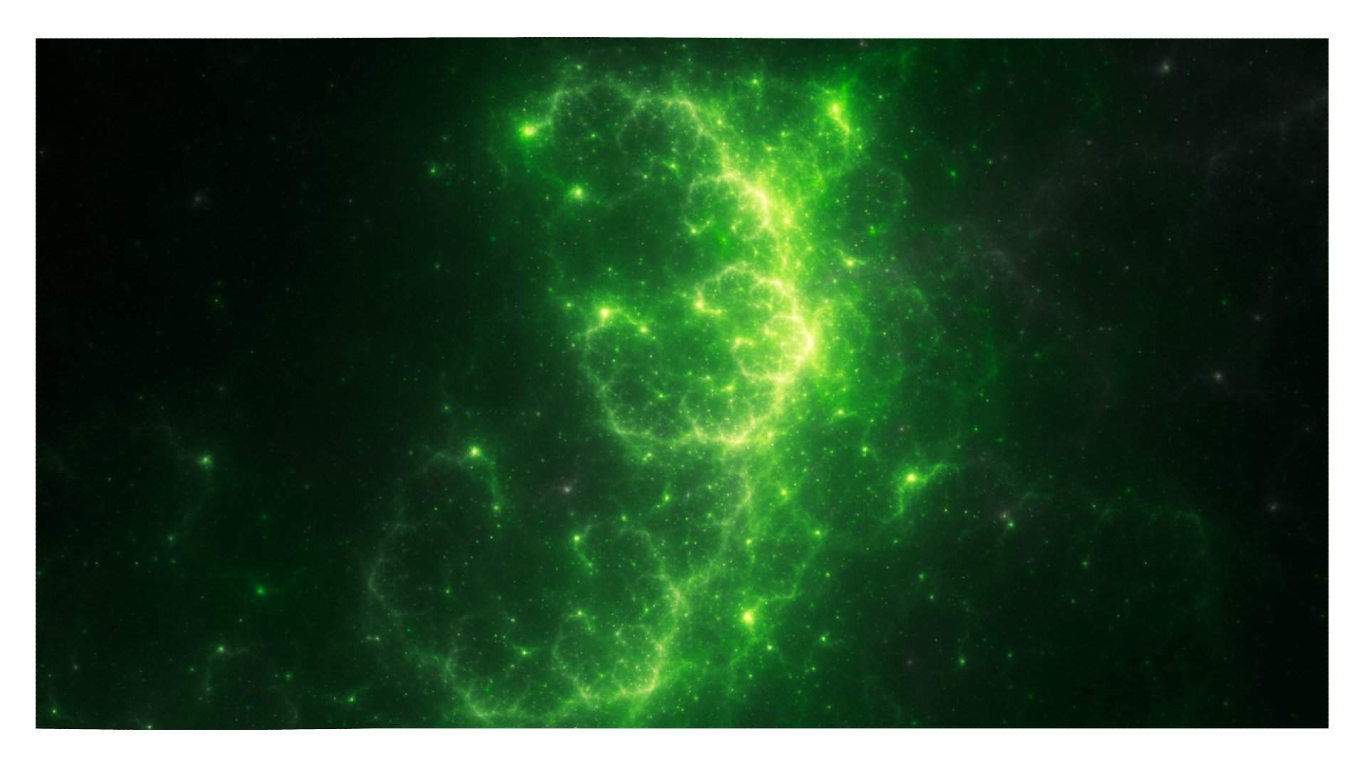 Зелёная звезда в космосе