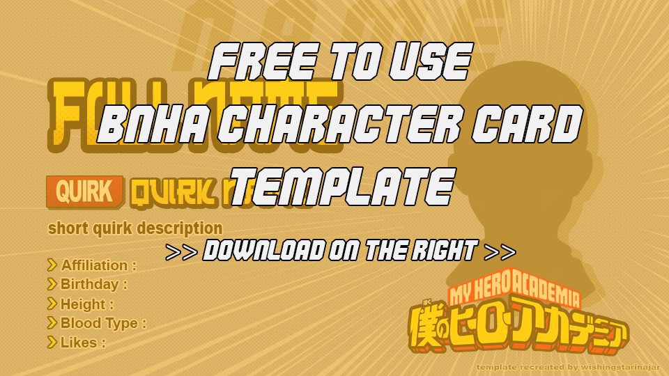 BNHA Character Description Card | My Hero Academia Amino