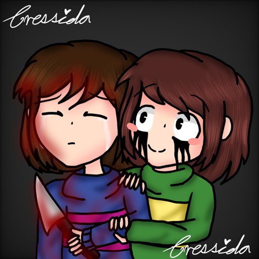 chara and frisk drawing   genocide run