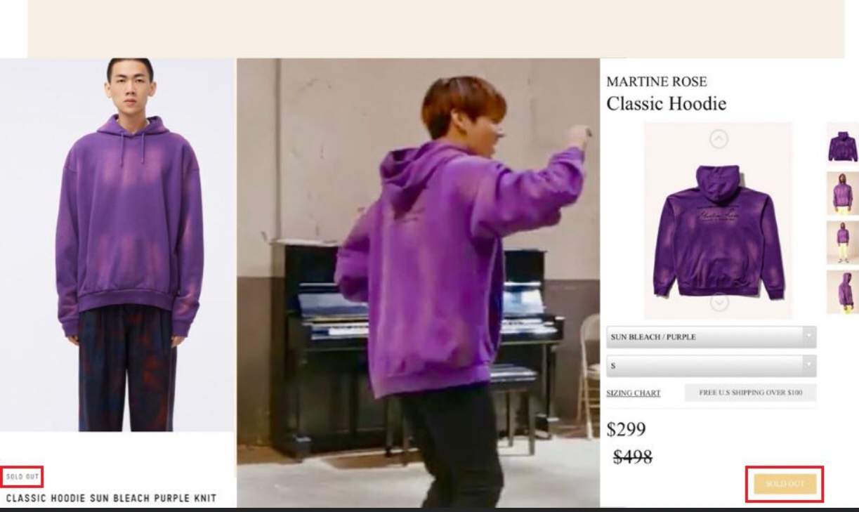 martine rose hoodie purple