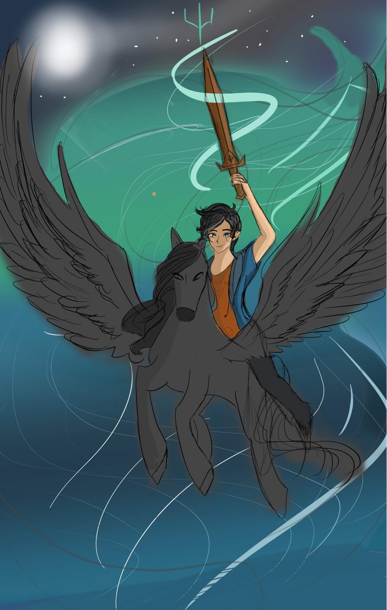 Percy Jackson & Blackjack (1st try) Halfblood Amino