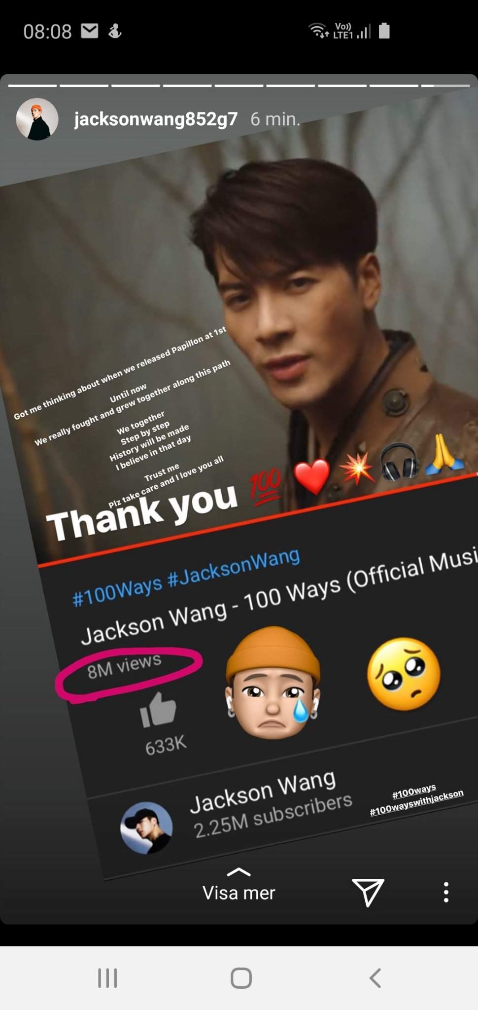 Jackson Wang 100 Ways Mv 8 Milion Got7 Amino